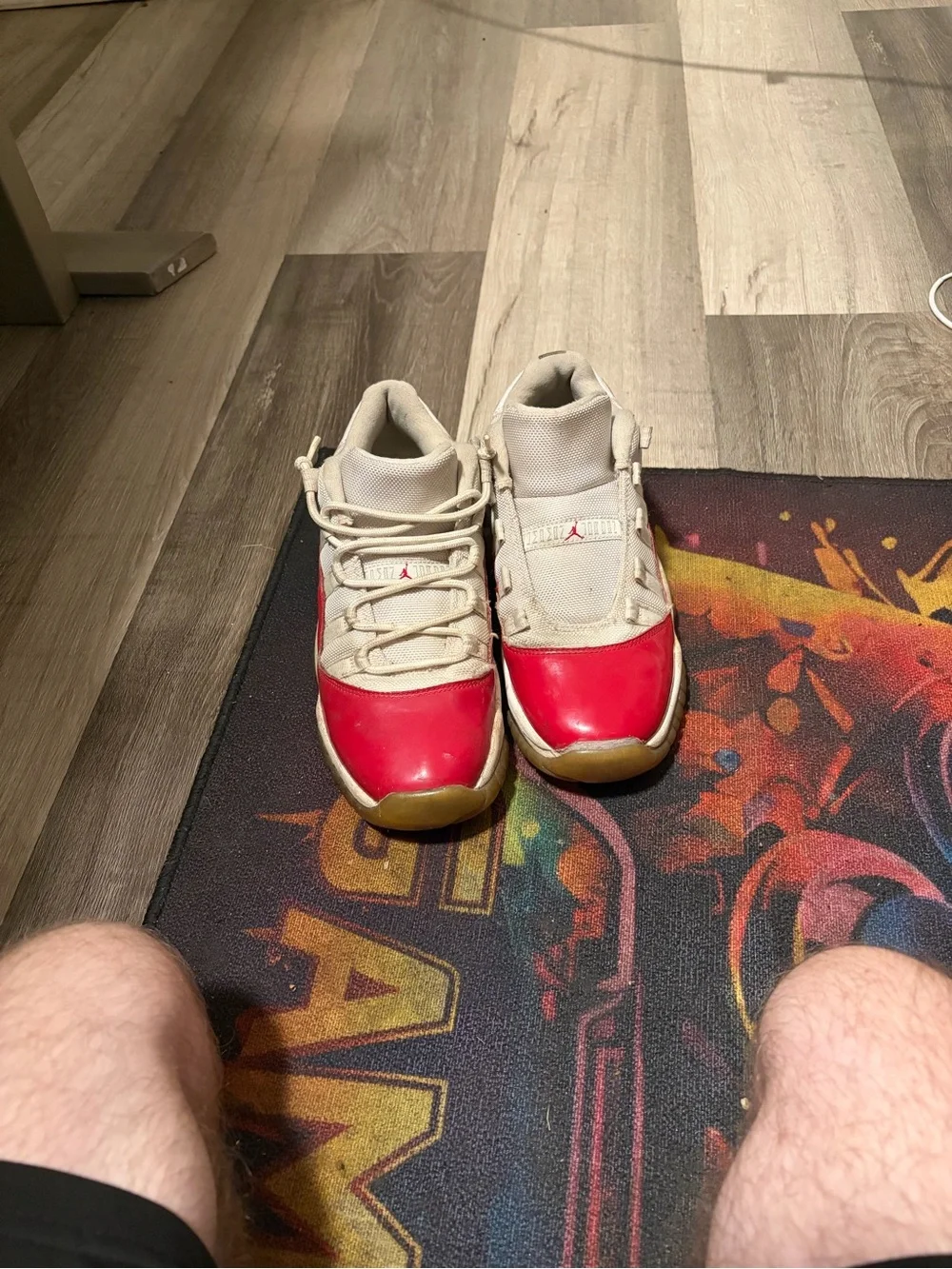 Kids Red and Cream Athletic Shoes size 7y- Jordan Style